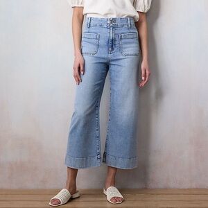 LC Lauren Conrad High-Rise Wildflower Wide Leg Trouser Pants size 16 stretch NEW